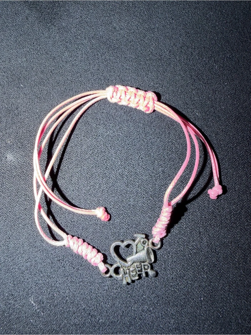 Pink & White Adjustable Cheer Charm Bracelet - Kids Accessories cheer bundle